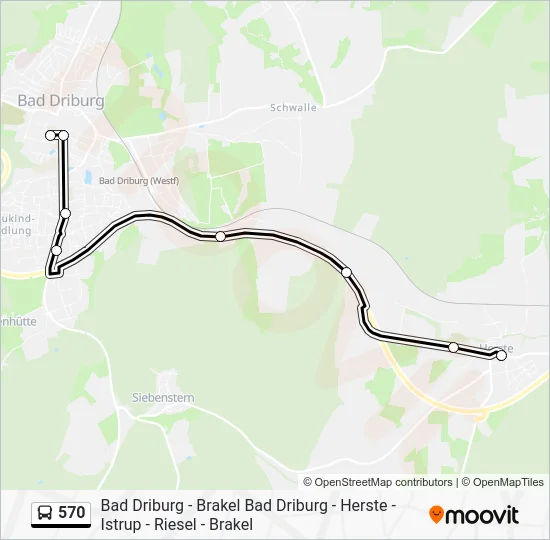 Автобус 570: карта маршрута