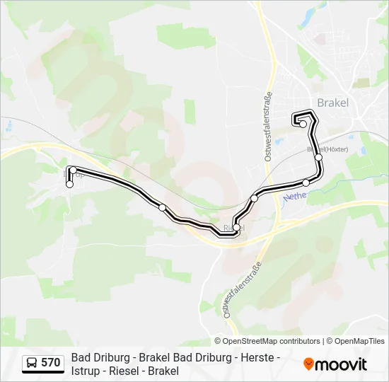 Автобус 570: карта маршрута