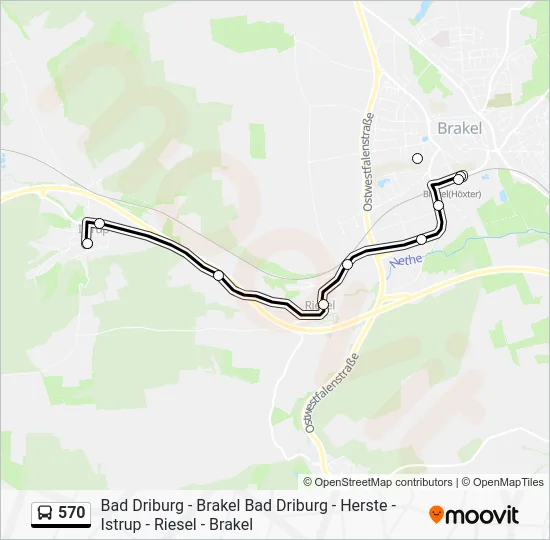 Автобус 570: карта маршрута