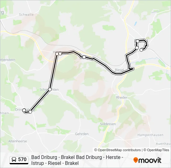 Автобус 570: карта маршрута