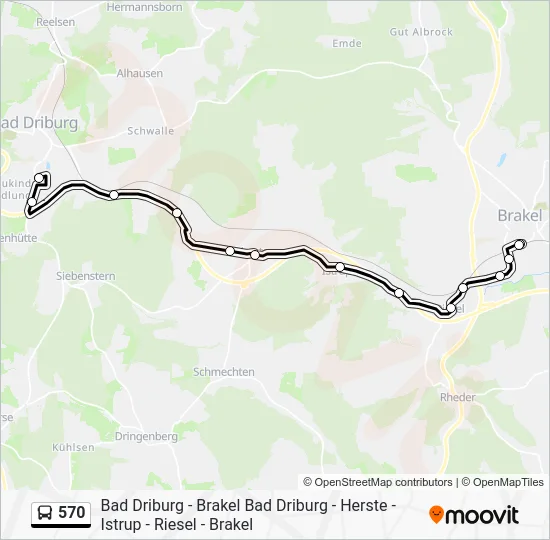 Автобус 570: карта маршрута