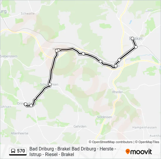 Автобус 570: карта маршрута