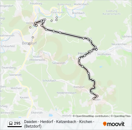 295 Bus Line Map