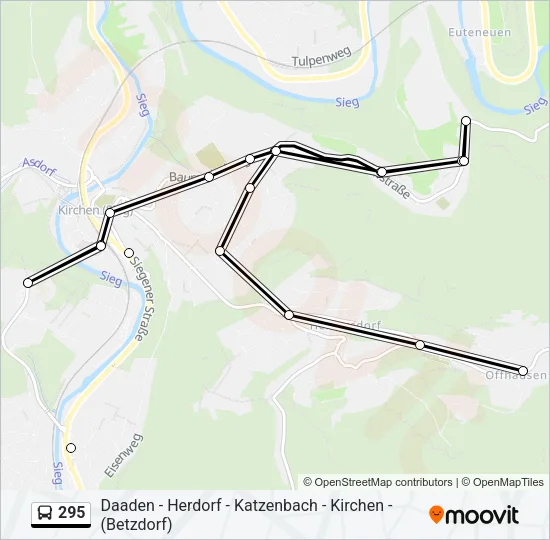 295 Bus Line Map
