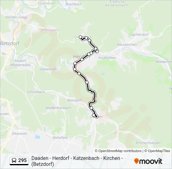 295 Bus Line Map