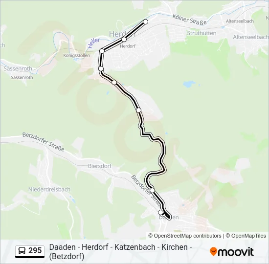 295 Bus Line Map