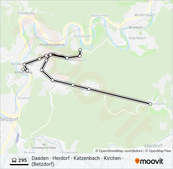 295 Bus Line Map