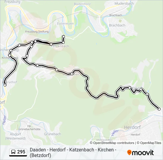 295 Bus Line Map