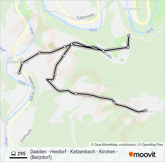295 Bus Line Map