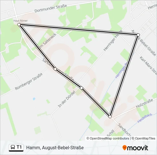 T1 Bus Line Map