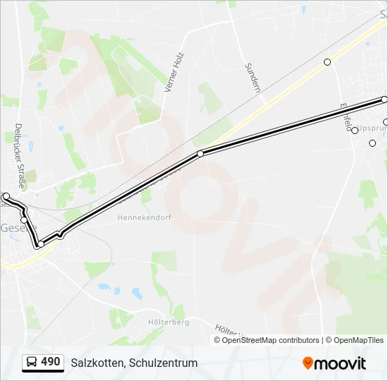 490 Bus Line Map