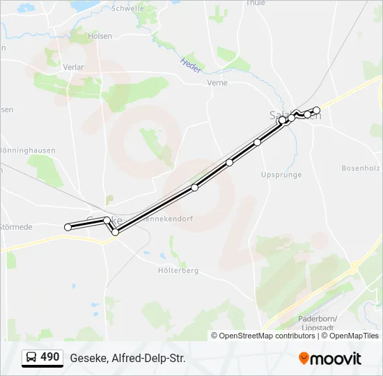 490 Bus Line Map