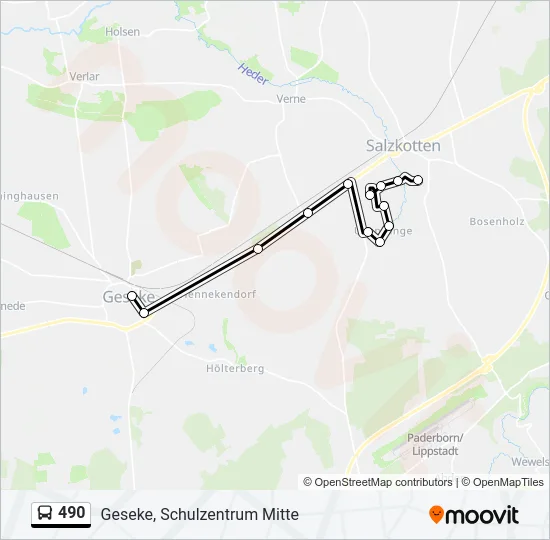 490 Bus Line Map