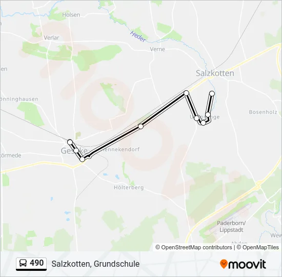 490 Bus Line Map