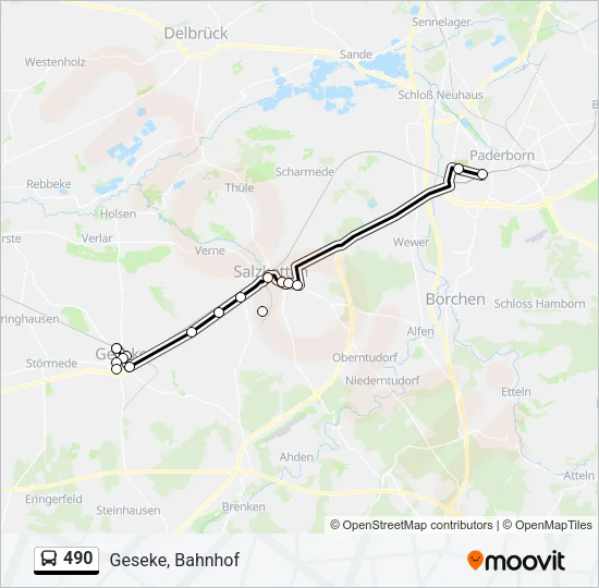 490 Bus Line Map