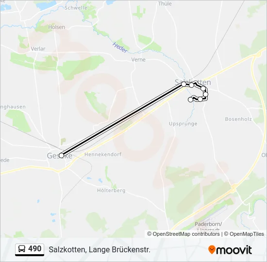 490 Bus Line Map