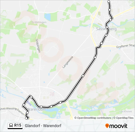 R15 Bus Line Map