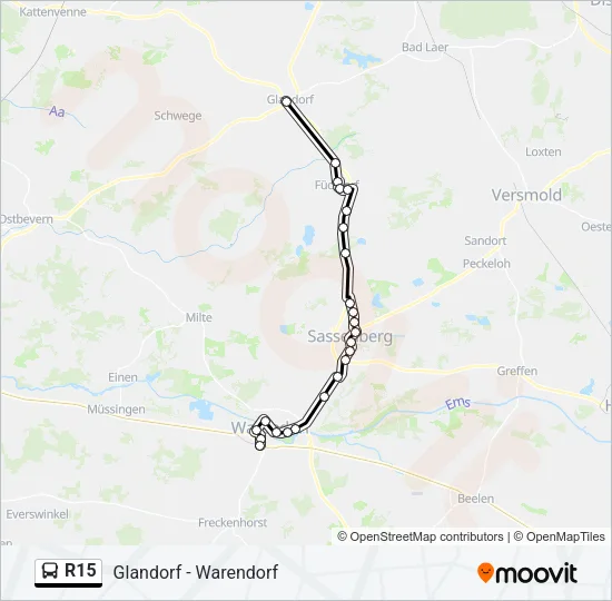 R15 Bus Line Map