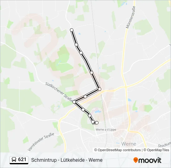 621 Bus Line Map