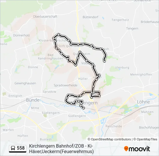 558 Bus Line Map