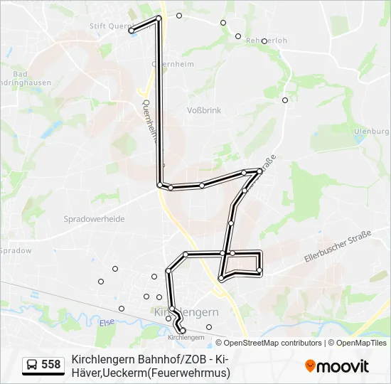 Автобус 558: карта маршрута