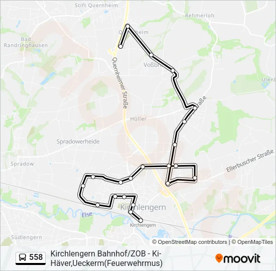 558 Bus Line Map