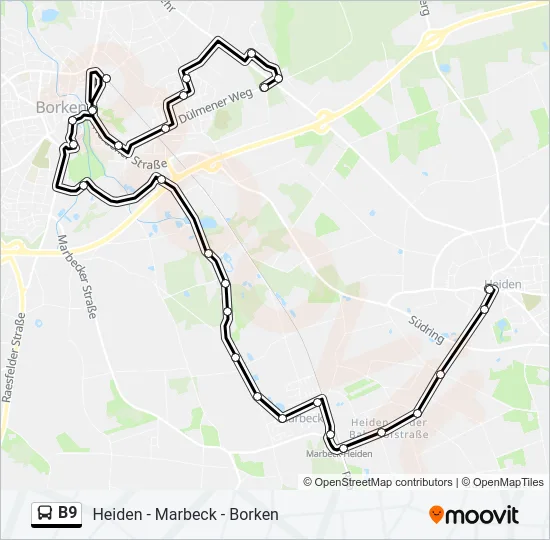 B9 Bus Line Map