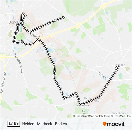 B9 Bus Line Map