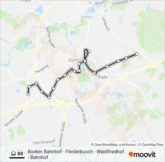 B8 Bus Line Map