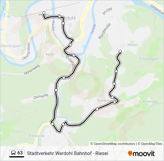 Автобус 63: карта маршрута