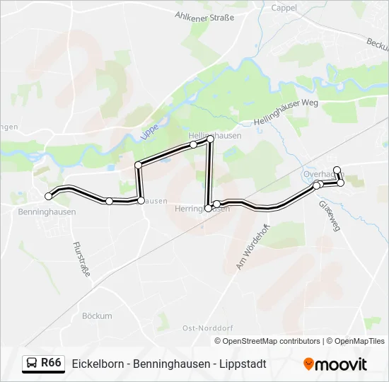 Автобус R66: карта маршрута