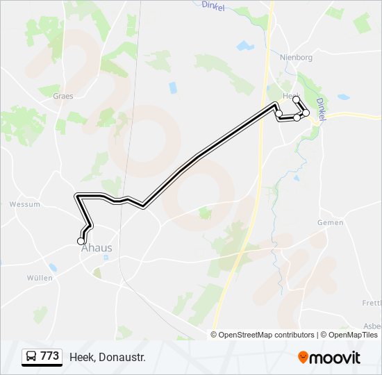 773 bus Line Map