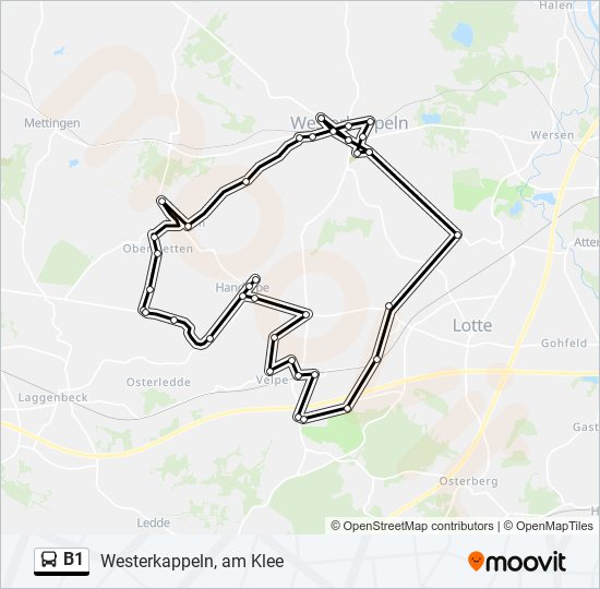 B1 bus Line Map