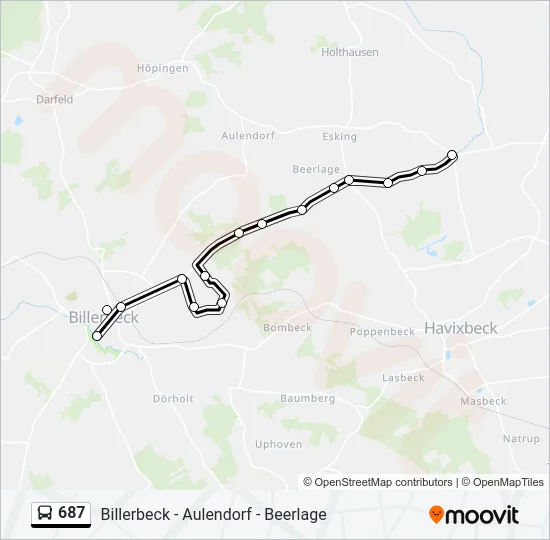 687 Bus Line Map