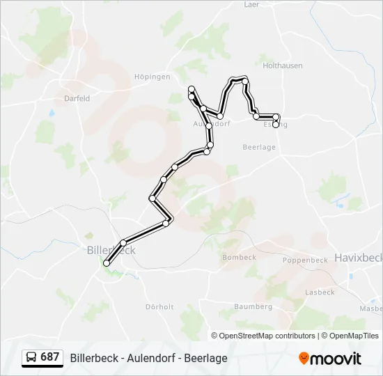 687 Bus Line Map