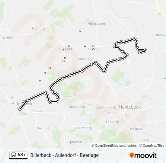 687 Bus Line Map