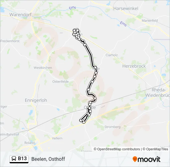 B13 Bus Line Map