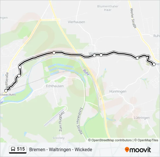 515 Bus Line Map