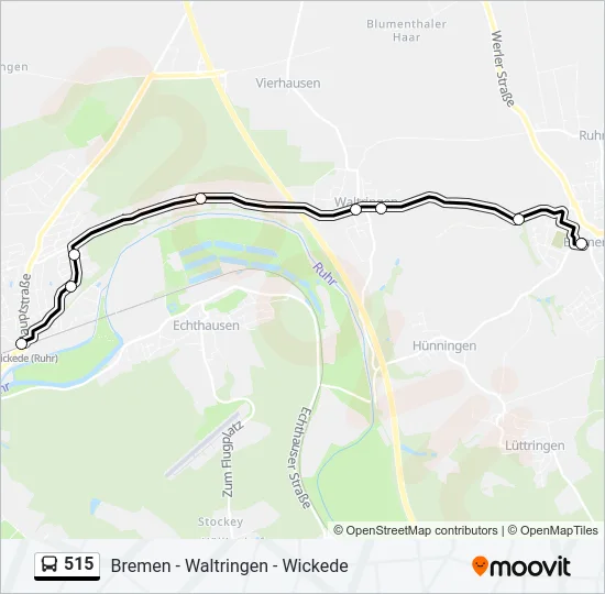 515 Bus Line Map