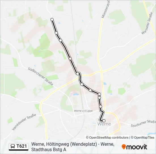T621 Bus Line Map