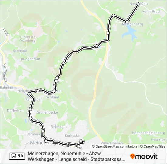 Автобус 95: карта маршрута
