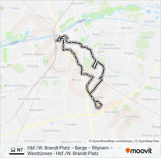 N7 Bus Line Map