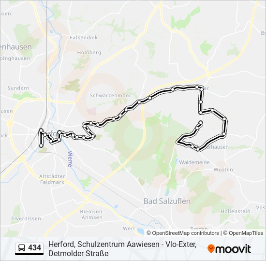 434 Route: Schedules, Stops & Maps - Exter Detmolder Straße (Updated)