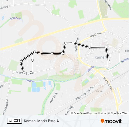 Автобус C21: карта маршрута