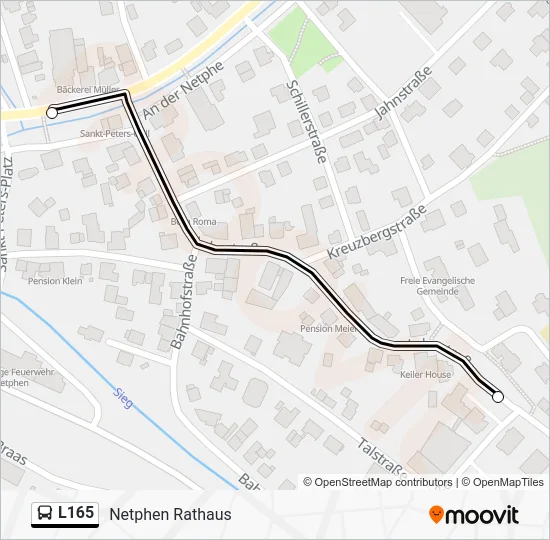 Автобус L165: карта маршрута