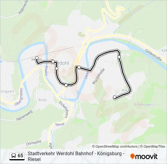 65 Bus Line Map