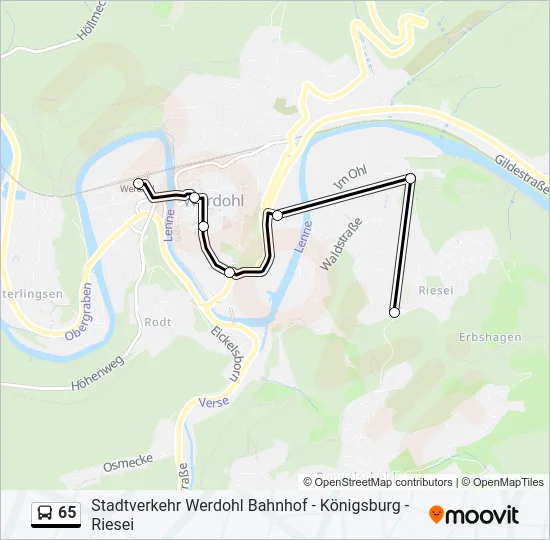 65 Bus Line Map