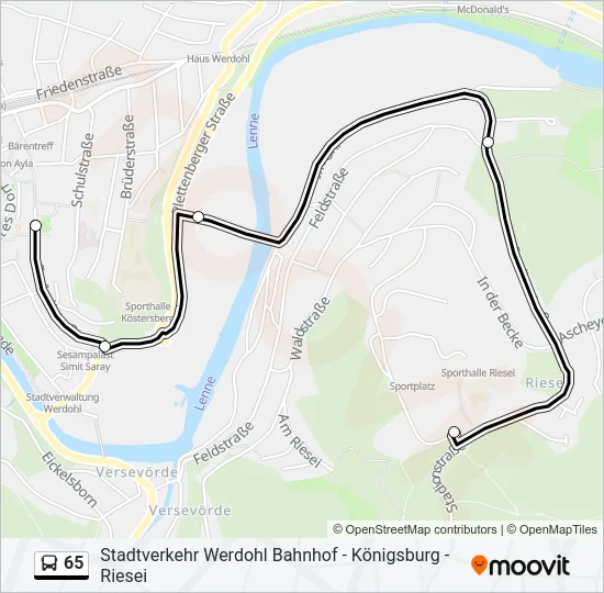 65 Bus Line Map