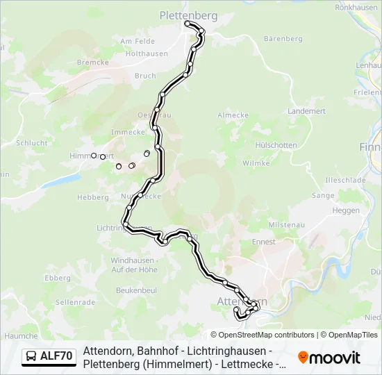ALF70 Bus Line Map