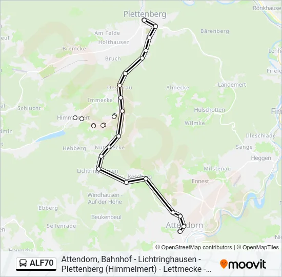 ALF70 Bus Line Map